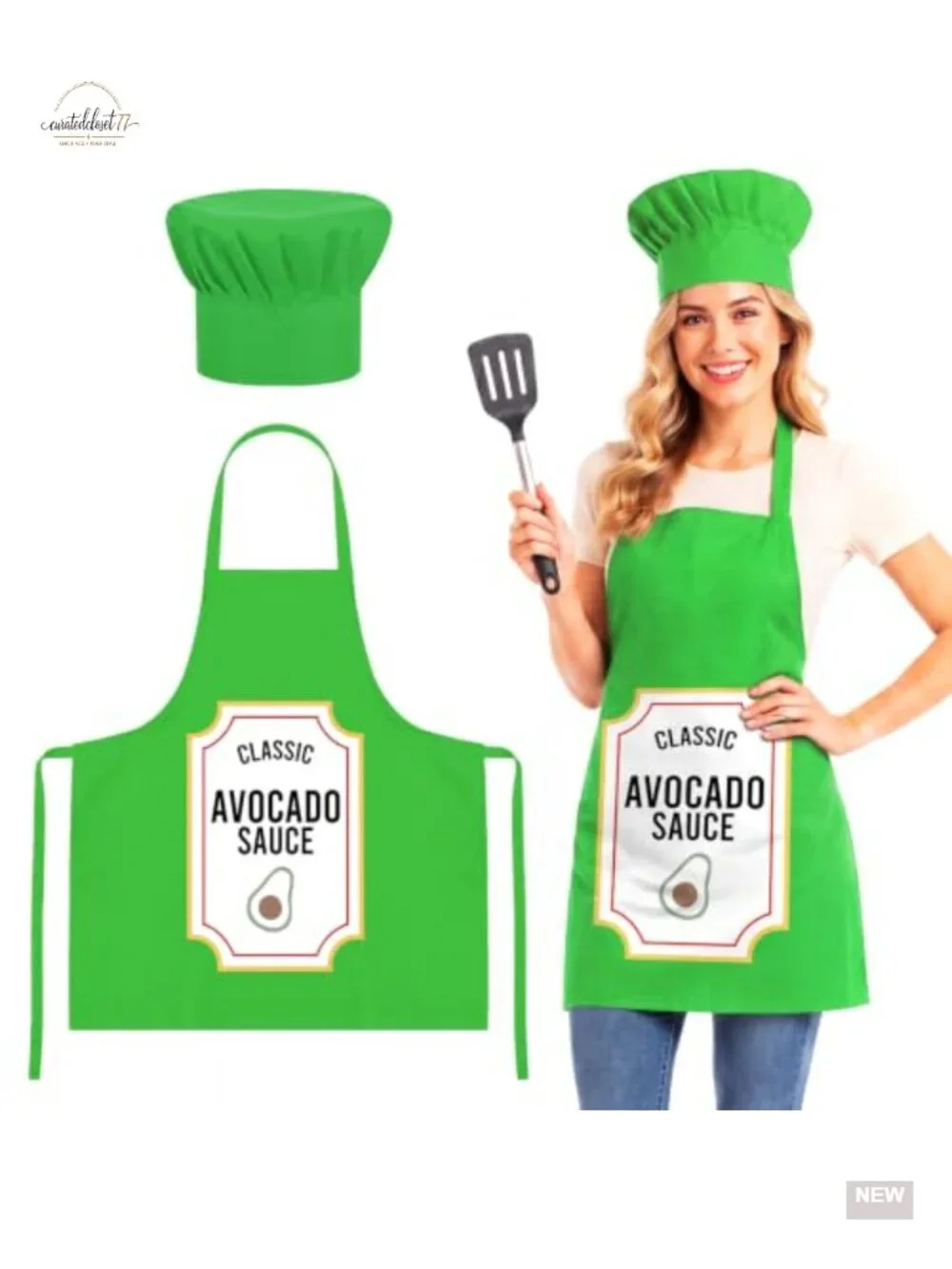 Halloween Condiment Costume Apron with Chef Hat Polyester